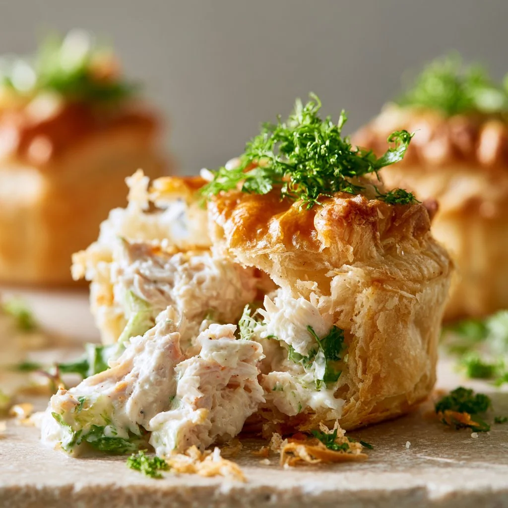 Crispy Chicken Salad Puffs