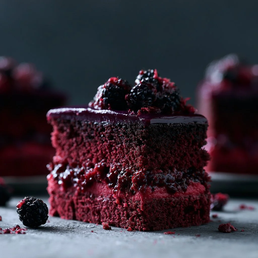 Decadent Blackberry Velvet Gothic Cake