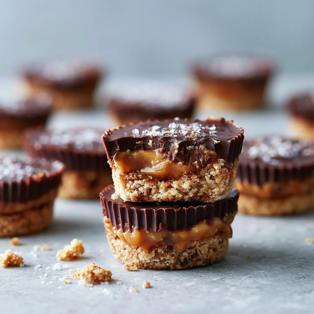 Healthy Twix Cups made with wholesome ingredients