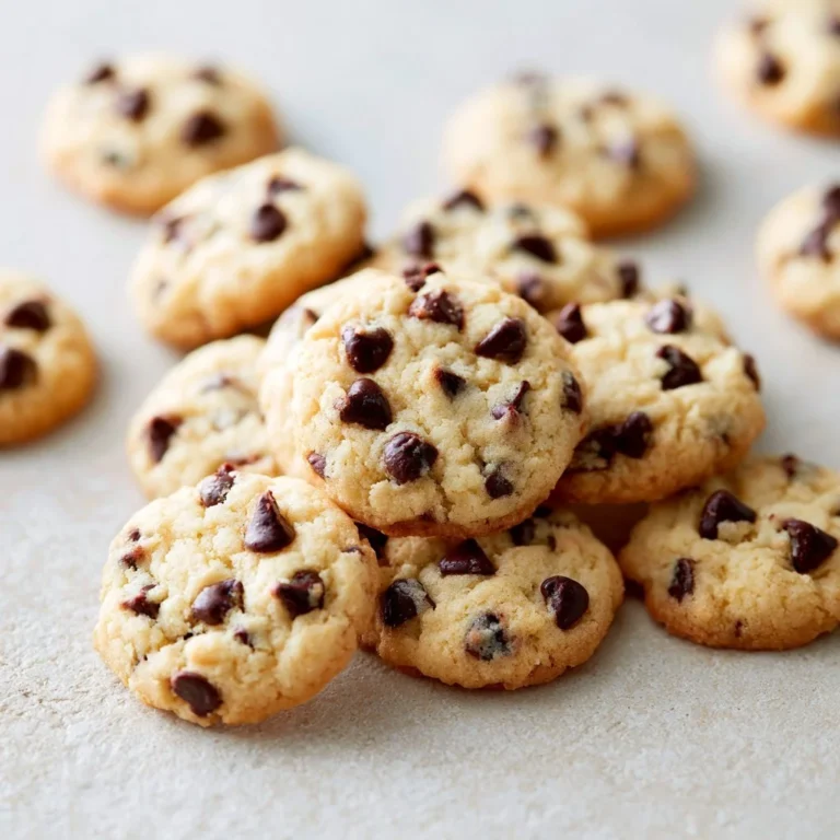 Plate of freshly baked mini chocolate chip cookies