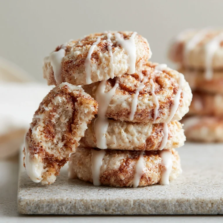 No bake cinnamon roll cookies topped with cream cheese icing