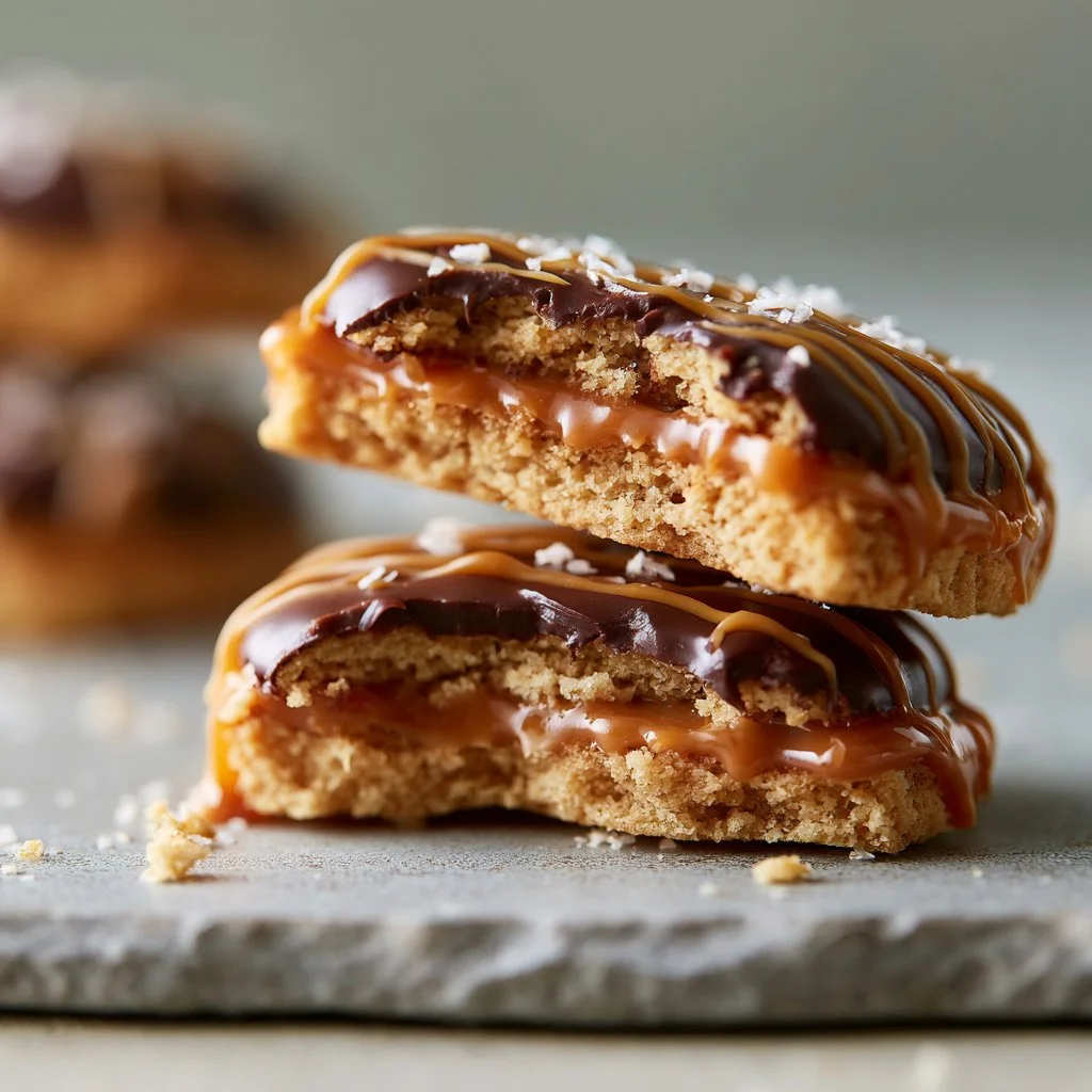 Peanut Butter Chocolate Caramel Cookies