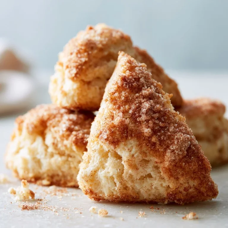 Freshly baked warm cinnamon scones with a golden brown crust.