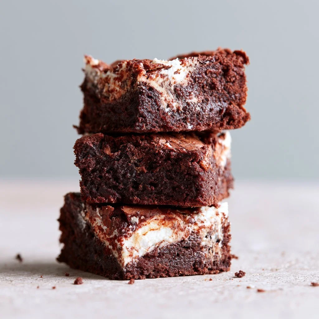 Chewy no sugar Greek yogurt brownies on a plate
